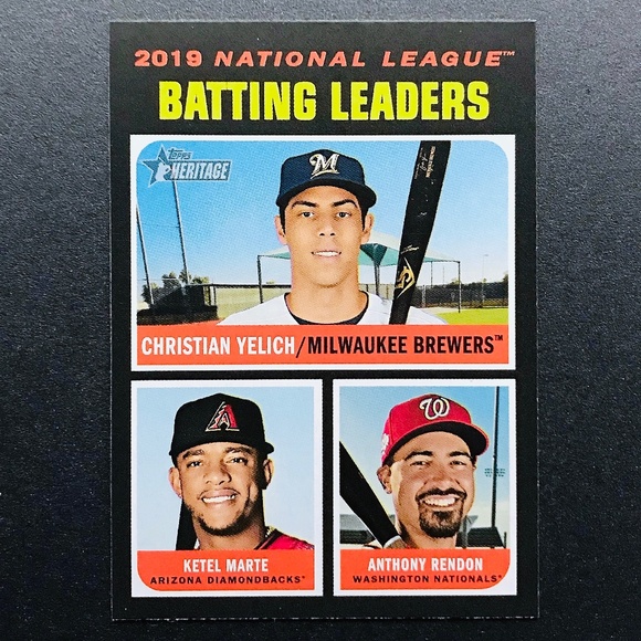 Christian Yelich / Ketel Marte / Anthony Rendon - 2020 Topps Heritage LL #62 - Picture 1 of 2